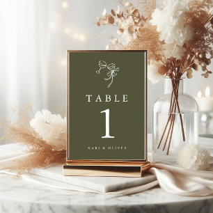 Numeração De Mesa Casamento Verde-Oliva HEIDI