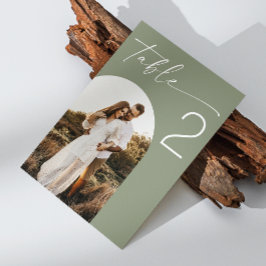 Numeração De Mesa Casamento Verde Salvia | Foto de Arco Minimalista