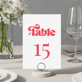 Numeração De Mesa Casamento Vermelho e Branco Moderno