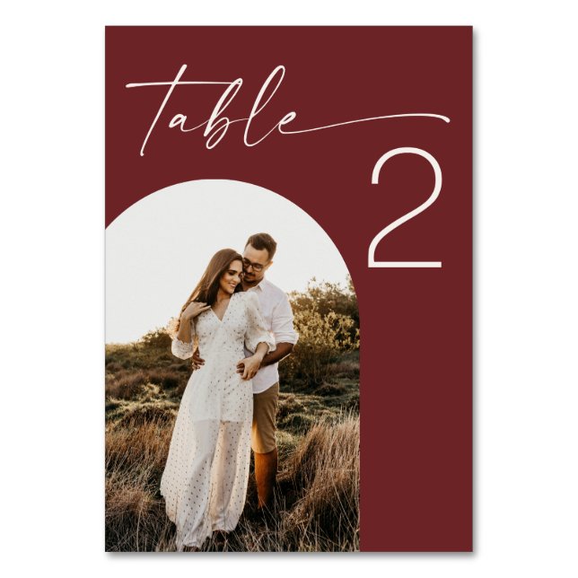 Numeração De Mesa Casamento Vermelho Vinho Profundo | Foto de Arco M (Frente)