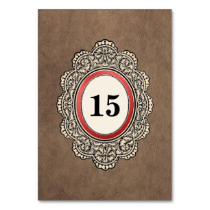 Numeração De Mesa Casamento Vertical Estilo Couro
