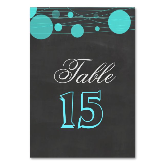 Numeração De Mesa Casamento Vintage Chalkboard Blue Lantern (Verso)