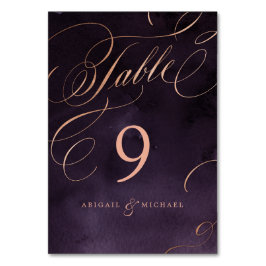 Numeração De Mesa Casamento vintage de ouro rosa roxo e romântico