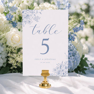 Numeração De Mesa Casamento Vintage Francês Algo Azul