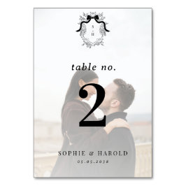 Numeração De Mesa Casamento vintage Francês Crest Monograma Desvanec