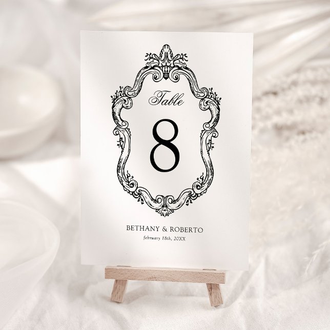 Numeração De Mesa Casamento vintage Rococo (Criador carregado)