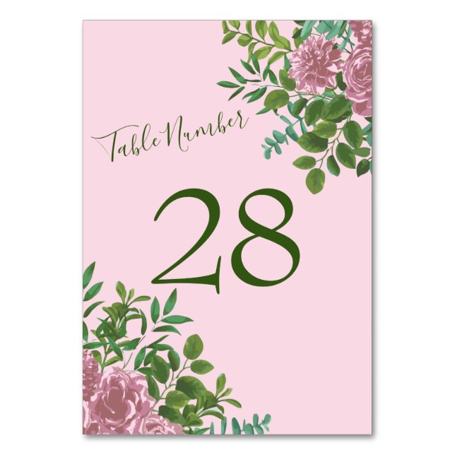 Numeração De Mesa Casamento vintage rosa rosa rosa (Verso)