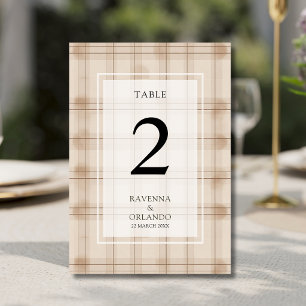 Numeração De Mesa Casamento Vintage Xadrez Café Capuccino Marrom Clá