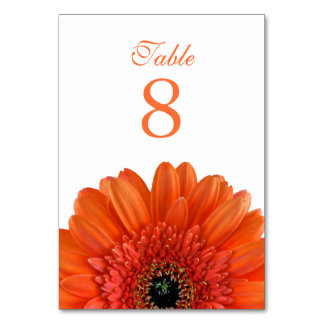 Numeração De Mesa Casamento White Orange Gerbera Daisy