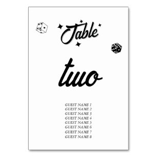 Numeração De Mesa Casino de Destino de Las Vegas White Negro