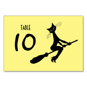 Numeração De Mesa Cat On Broomstick