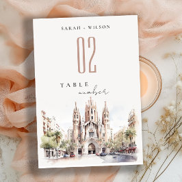 Numeração De Mesa Catedral de Barcelona Casamento por Aquarela Espan