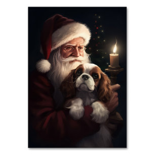 Numeração De Mesa Cavalier King com Papai Noel Natal Festivo