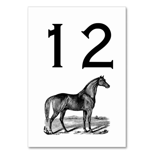 Numeração De Mesa Cavalo Antigo em Pé (Frente)