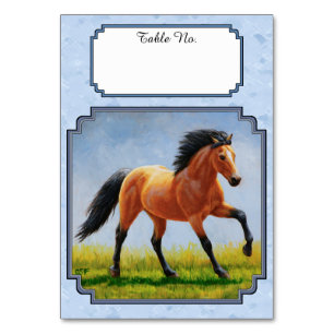 Numeração De Mesa Cavalo de Pele Escória Azul Claro