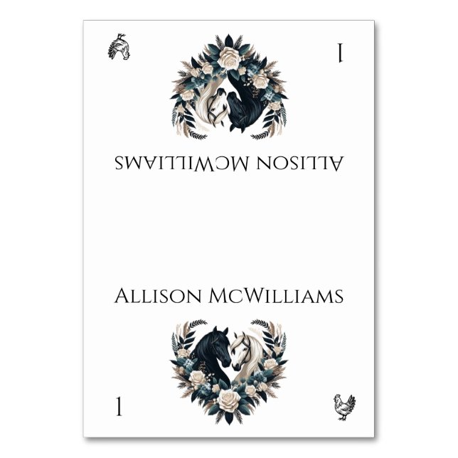 Numeração De Mesa Cavalos de Casamento no Amor- Aves de capoeira (Frente)