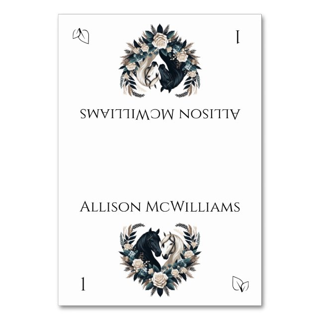 Numeração De Mesa Cavalos de Casamento no Amor- Vegetariano (Frente)