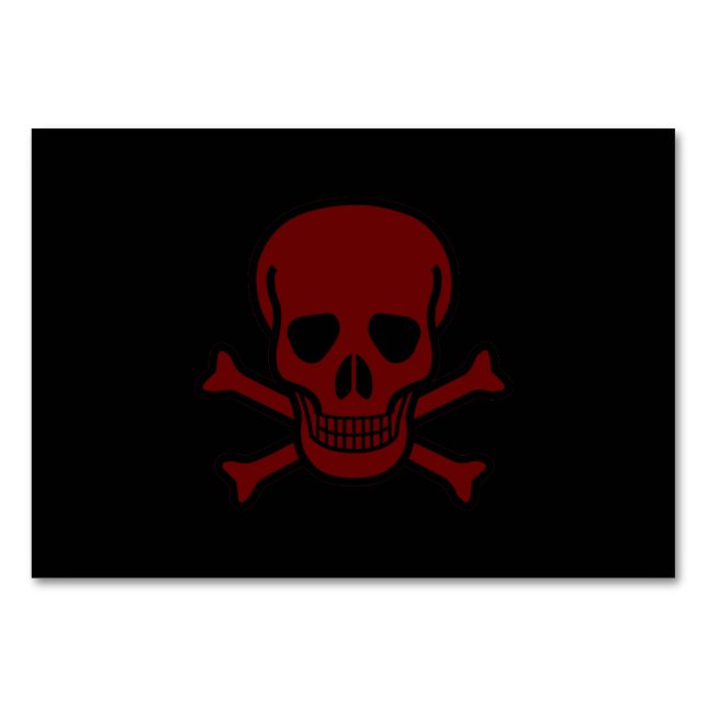 Numeração De Mesa Caveira e Ossos (Frente)