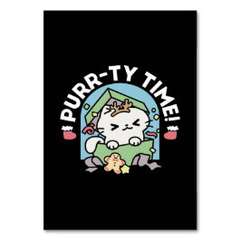 Numeração De Mesa Celebração de Natal com Gato de Tempo Puro