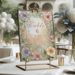 Numeração De Mesa Celebração de Quinceanera Floral Rosa Bege