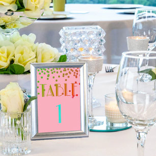 Numeração De Mesa Celebração Flamingo Rosa Celebração de Aniversário