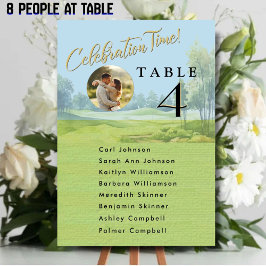 Numeração De Mesa Celebration Golf Wedding Seating 8 Guest Names