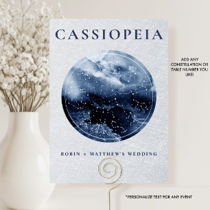Numeração De Mesa Celestial, Qualquer Constelação Azul e Prata