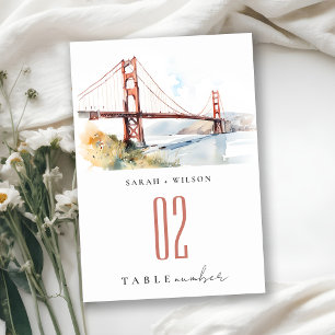 Numeração De Mesa Cena de Casamento da Ponte Golden Gate de São Fran