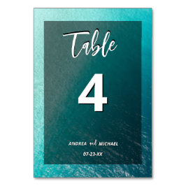 Numeração De Mesa Cena de casamento tropical simples de verão na pra