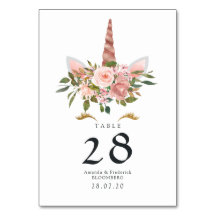 Chá de Bebê Unicórnio Floral Rosa Bege e Dourado R