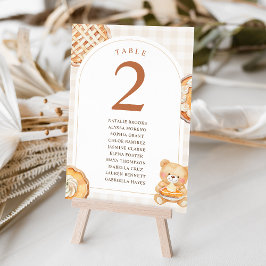 Numeração De Mesa Chá de Bebê Urso Teddy Xadrez Cutie Pie Outono