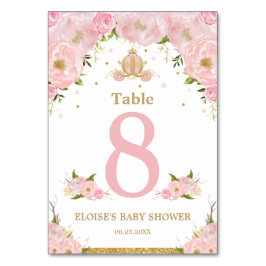 Numeração De Mesa Chá de fraldas de Carruagem da Princesa Floral Ros