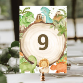 Numeração De Mesa Chá de fraldas de primeiro aniversario de Dinossau
