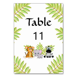 Numeração De Mesa Chá de fraldas de Tema da Selva Simples