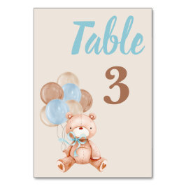 Numeração De Mesa Chá de fraldas do Urso de Teddy