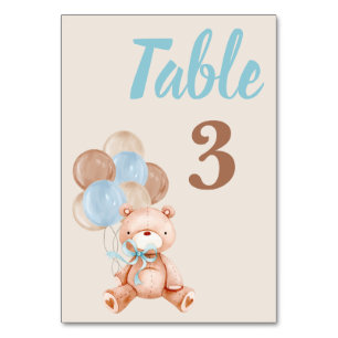 Numeração De Mesa Chá de fraldas do Urso de Teddy