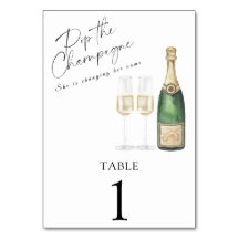 Chá de noiva champanhe - número da mesa de casamen