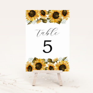 Numeração De Mesa Chá de panela amarelo de girassóis