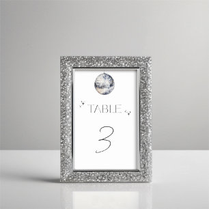 Numeração De Mesa Chá de panela de Ball Disco Silver