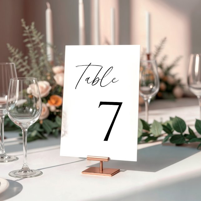 Numeração De Mesa Chá de panela de Script Manuscrito Elegante Flat (Criador carregado)