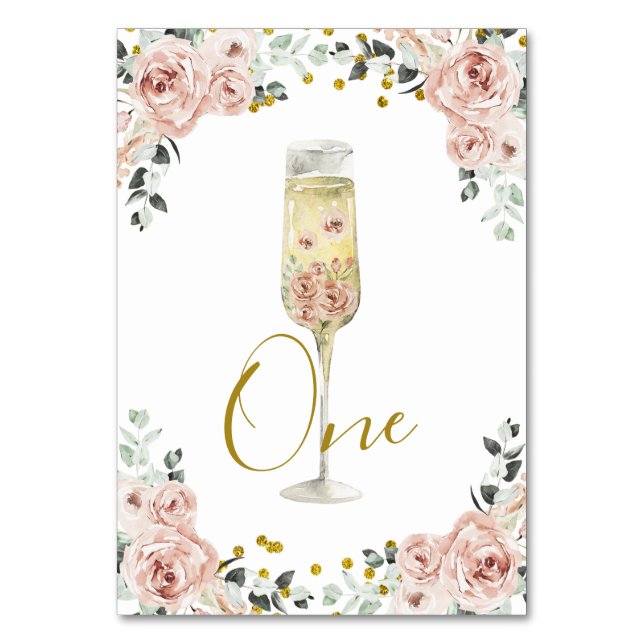 Numeração De Mesa Chá de panela de Soireiro Dourado e cor-de-rosa Ro (Frente)
