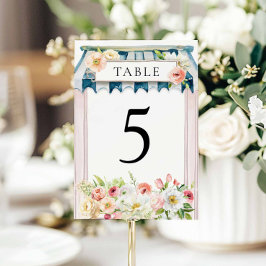 Numeração De Mesa Chá de panela do Jardim Flor