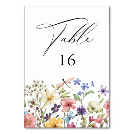 Numeração De Mesa Chá de panela Floral de Flor Selvagem Colorida Mod