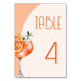 Numeração De Mesa Chá de panela Modern Orange Aperol Spritz