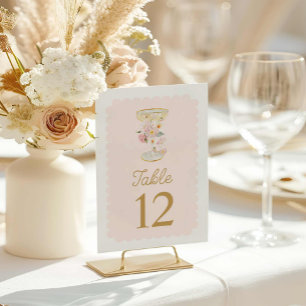 Numeração De Mesa Chá de panela Petais e Prosecco