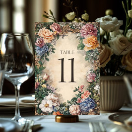 Numeração De Mesa Chá de Quadro Floral Elegante PERSONALIZADO