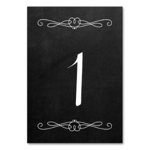 Numeração De Mesa Chalkboard Style 3,5 pol x 5 pol #1 Tablecard