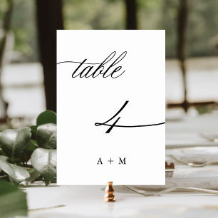 Numeração De Mesa Chamada Caligráfica Romântica Casamento Número 4,