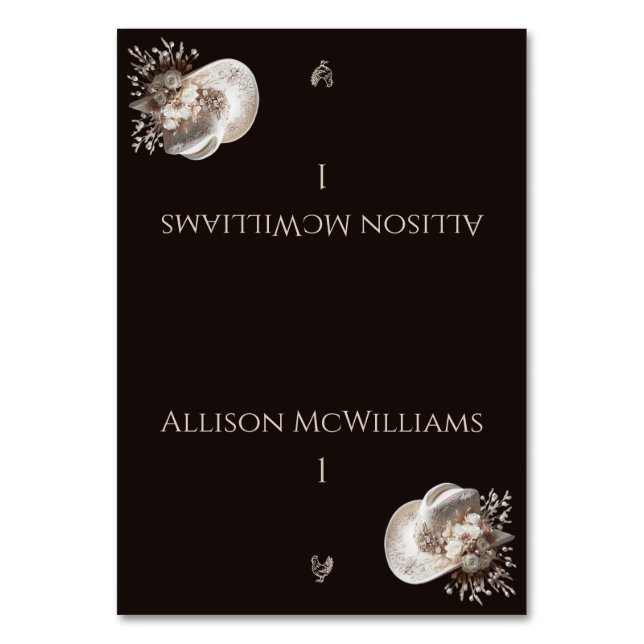 Numeração De Mesa Chapéu branco com flores (Frente)