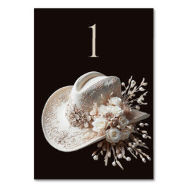 Numeração De Mesa Chapéu branco com flores
